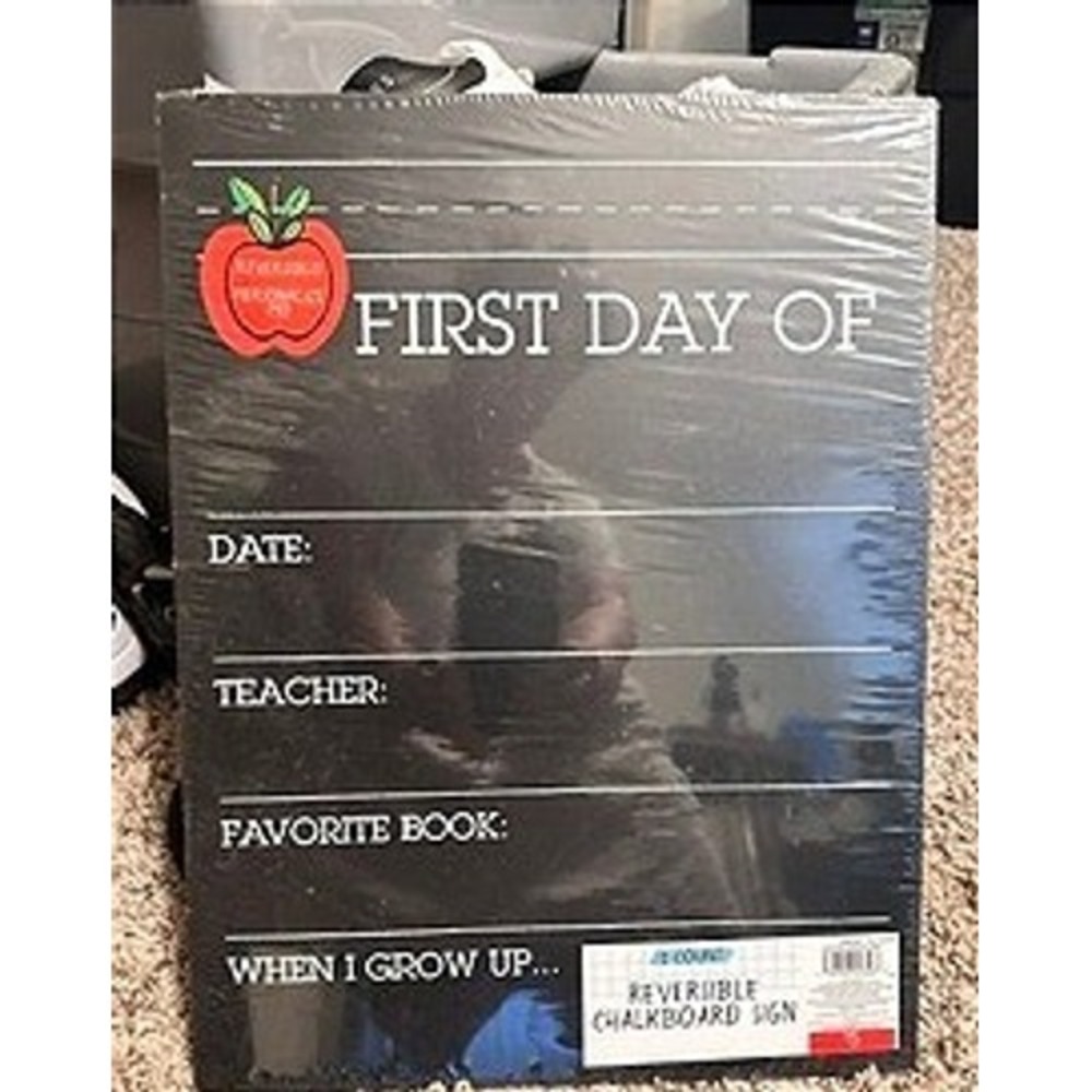 Reversible First Day and Last Day of School Chalkboard Sign Milestone Photo Prop